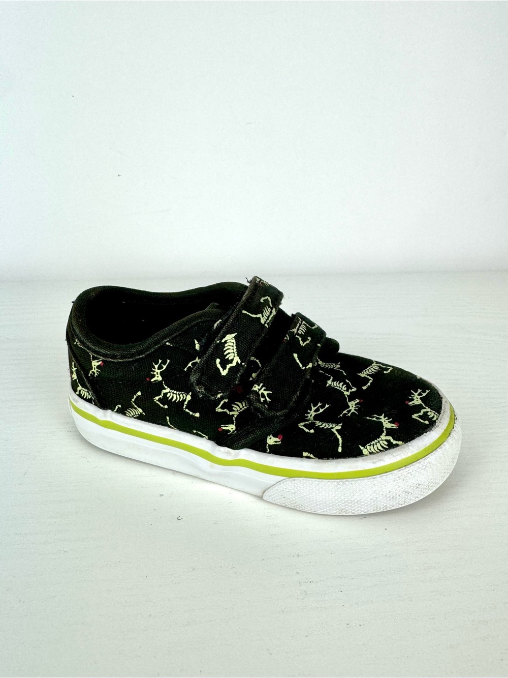 Vans Toddler Baby Glow in Dark Skeleton Reindeer Christmas Halloween Velcro 5C